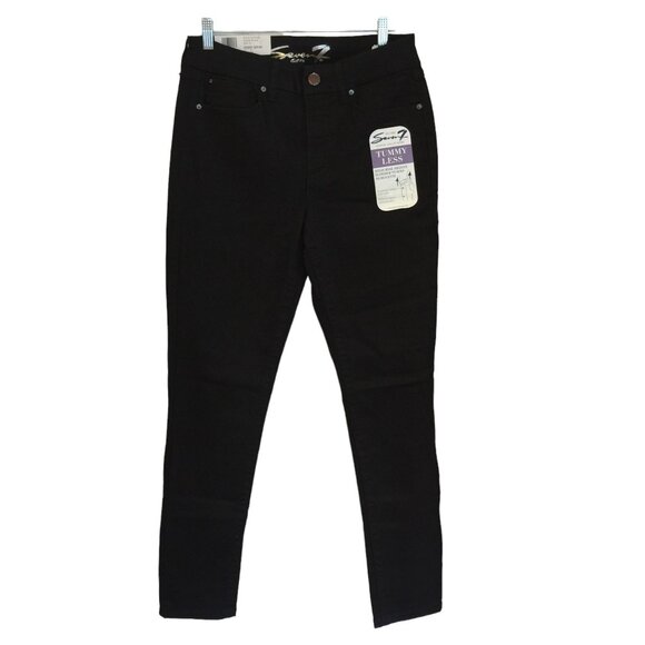 Seven 7 Jeans Tummy Less High Rise Skinny Denim Jeans Ladies Size 10 Dark Wash N - Picture 1 of 5